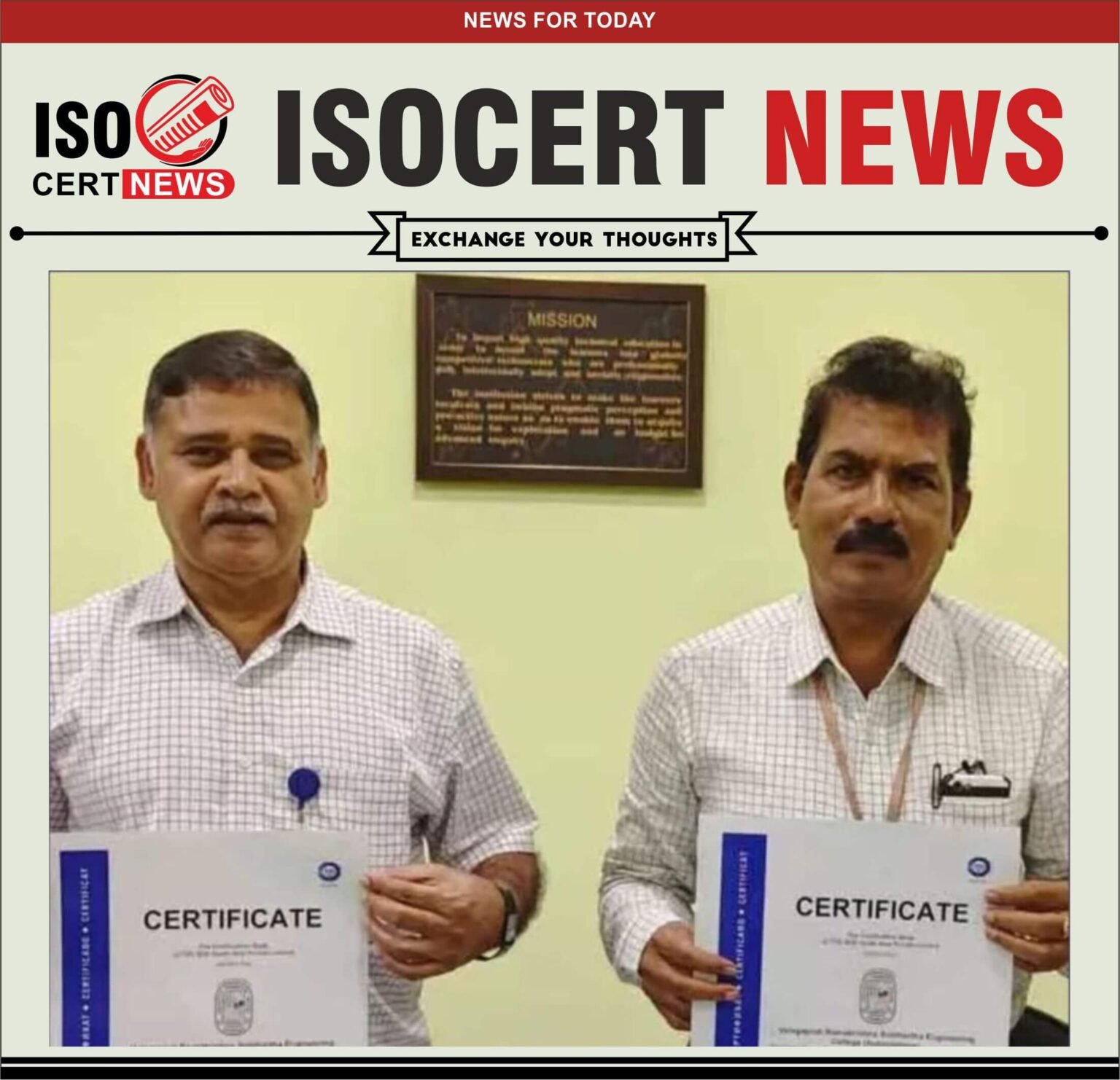 VR Siddhartha Engineering College achieved ISO 21001