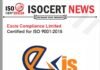 Excis Compliance Limited received ISO 9001:2015 Certification