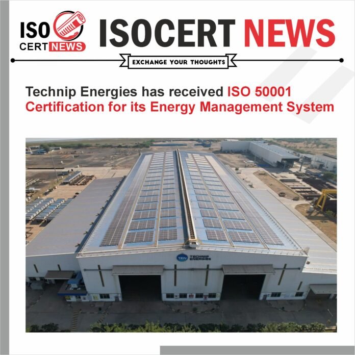 Technip Energies has received ISO 50001 certification for its Energy Management System