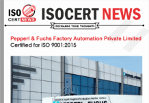 PEPPERL & FUCHS FACTORY AUTOMATION PRIVATE LIMITED received ISO 9001:2015 Certification