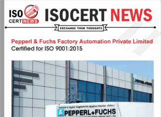 PEPPERL & FUCHS FACTORY AUTOMATION PRIVATE LIMITED received ISO 9001:2015 Certification