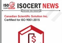 CANADIAN SCIENTIFIC SOLUTION INC. received ISO 9001:2015 Certification