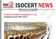 Packmen Flexible Packaging Pvt. Ltd. received ISO 9001:2015 Certification