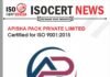 APISHA PACK PRIVATE LIMITED Achieves ISO 9001, Upholding its Quality Stewardship