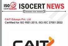 CAIT Edusys Pvt. Ltd Achieves ISO 9001:2015 Certification