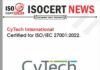 CyTech International received ISO/IEC 27001:2022 Certification