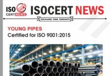 YOUNG PIPES received ISO 9001:2015 Certification