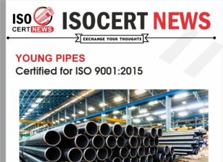 YOUNG PIPES received ISO 9001:2015 Certification