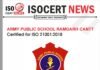 ARMY PUBLIC SCHOOL RAMGARH CANTT received ISO 9001:2015 Certification