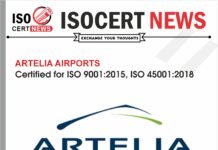 ARTELIA AIRPORTS Adopts Quality and Occupational Health and Safety Practices with ISO 9001:2015 and ISO 45001:2018 Certifications