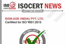 SIGN-AGE (INDIA) PVT. LTD. Achieves ISO 9001, Upholding its Quality Stewardship