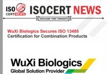 WuXi Biologics Secures ISO 13485 Certification for Combination Products