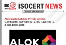 Alok Masterbatches Private Limited Strengthens Quality, Safety, and Environmental Commitment with Integrated ISO Certifications
