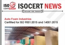 Auto Foam Industries received ISO 9001:2015 and ISO 14001:2015 Certifications