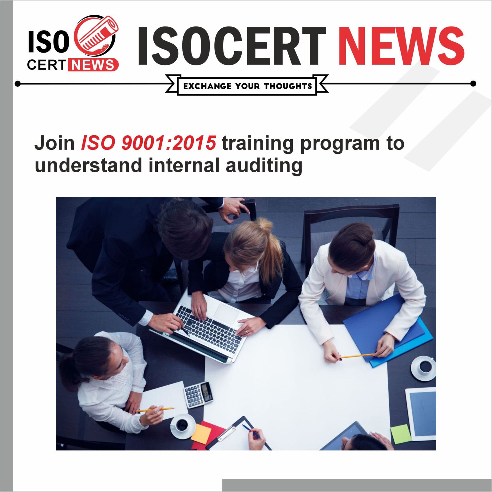 Join ISO 9001:2015 training program to understand internal auditing ...