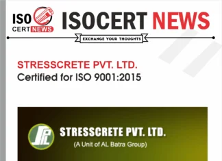 STRESSCRETE PVT. LTD. renewed ISO 9001:2015 Certification