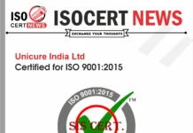 Unicure India Ltd Upholds Global Quality Standards with ISO 9001:2015 CertificationRenewal