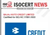 BAJAJ AUTO CREDIT LIMITED Successfully Maintains ISO 27001 Certification