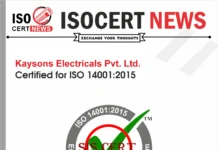 Kaysons Electricals Pvt. Ltd. Upholds Environmental Sustainability with ISO 14001