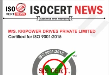 M/S. KKIPOWER DRIVES PRIVATE LIMITED Continues Quality Excellence with ISO 9001