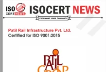 Patil Rail Infrastructure Pvt. Ltd. Maintains Quality Excellence through ISO 9001:2015