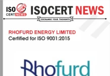 RHOFURD ENERGY LIMITED Strengthens Quality Management with ISO 9001:2015 Certification