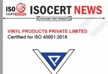 VINYL PRODUCTS PRIVATE LIMITED Achieves ISO 45001:2018 Certification